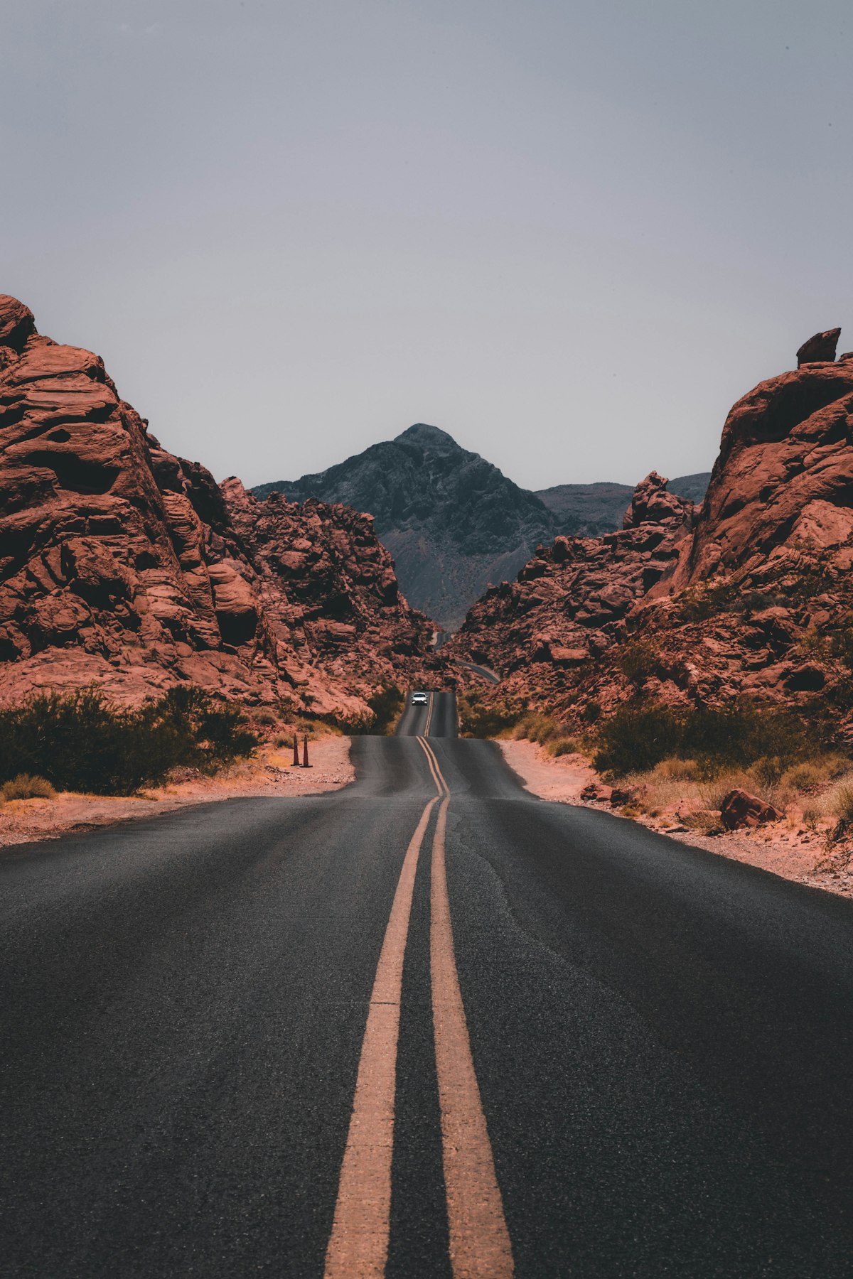 Open desert road through red rock country